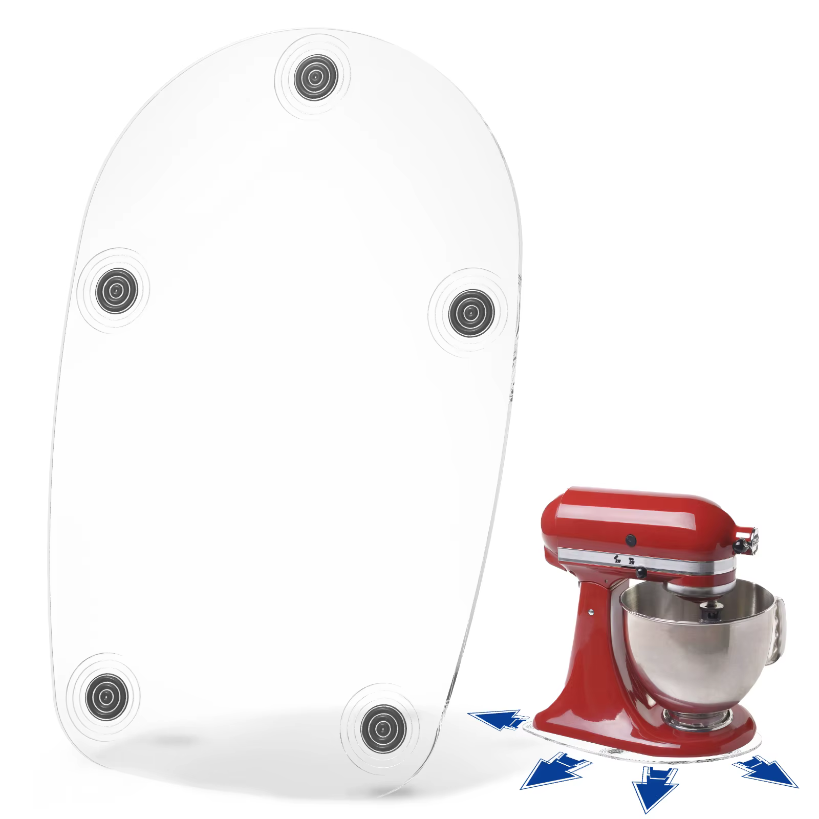 Polymères de curseur de centre commercial, compatible pour 4.5 QT, support de tête inclinable, tampo