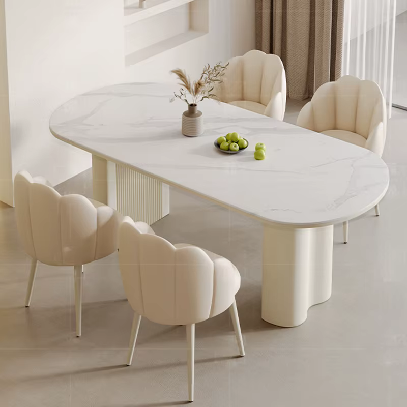 Chaises De luxe blanches Table cuisine moderne Unique Restaurant italien Table à manger ensemble Cen