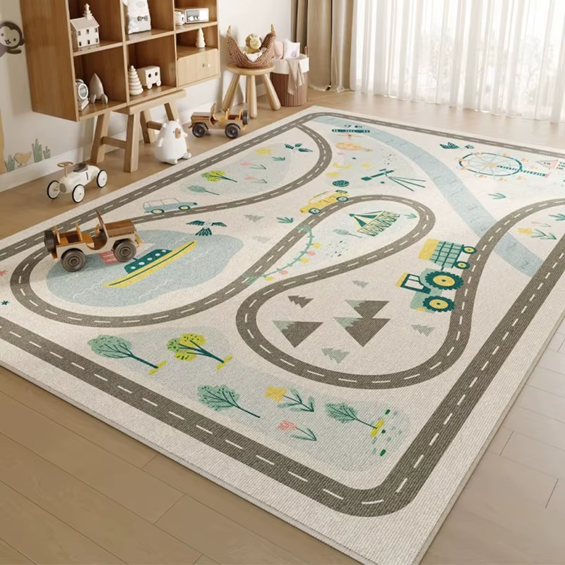 Tapis de salon pour chambre d'enfant, tapis de jeu rampant, dessin animé mignon, doux et antidérapan