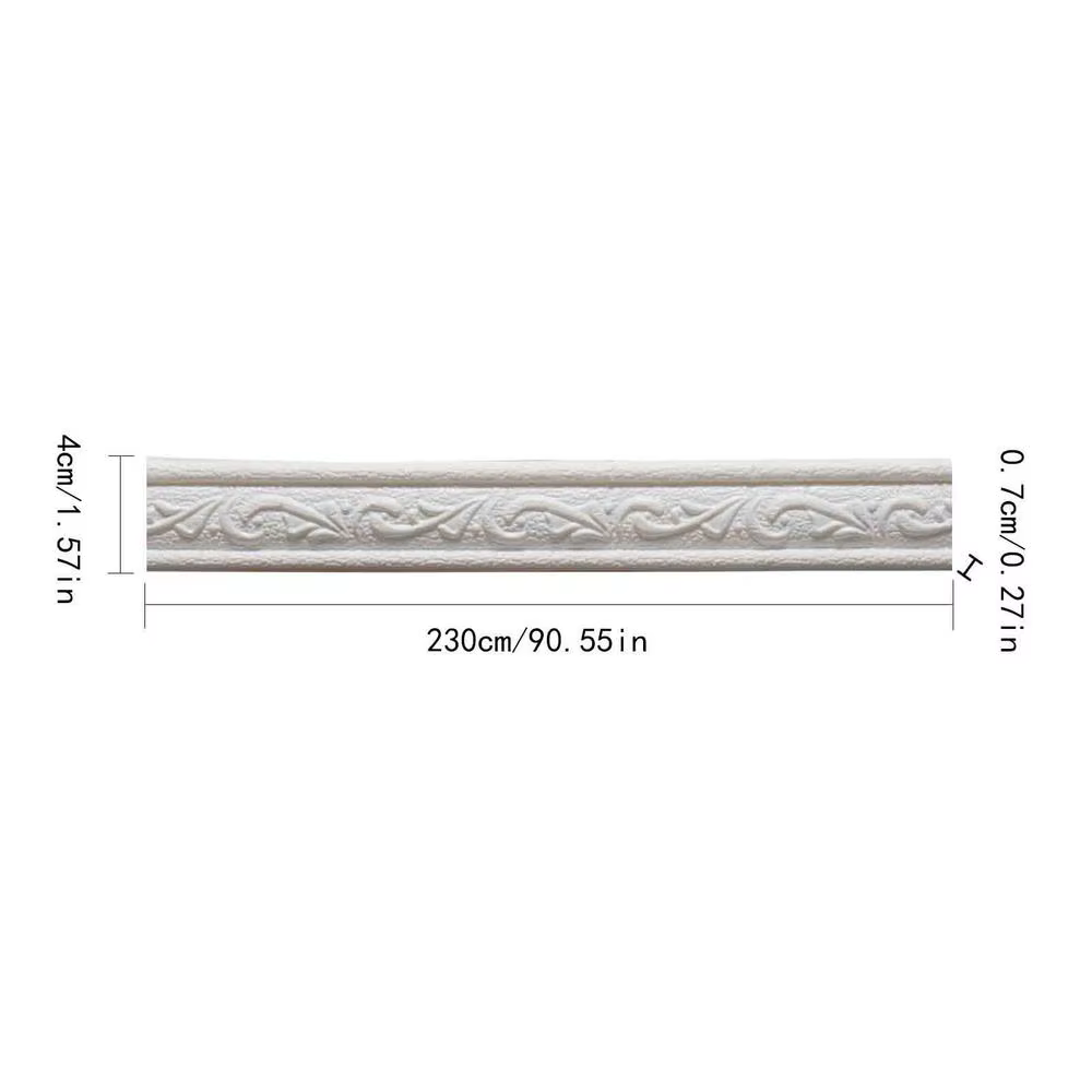 Bande décorative murale auto-adhésive 230 cm en PE 3D pour cadre de peinture, bordure murale, ligne