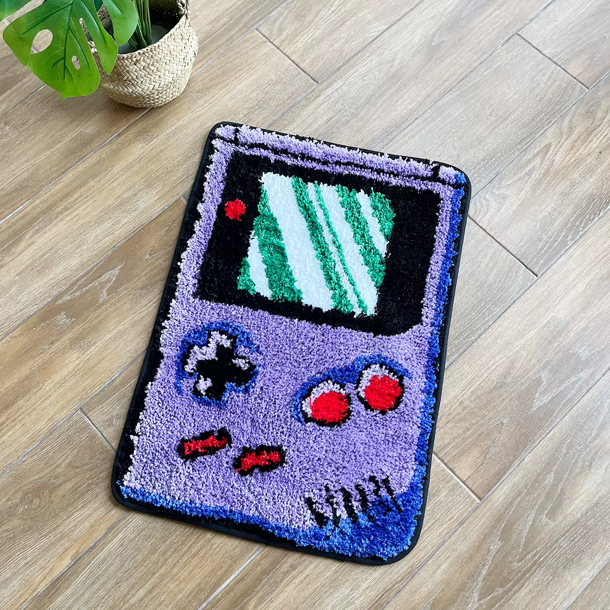Tapis touffeté pour Console de jeux violette, drôle, souvenirs d'enfance, mignon, flocage, tapis de