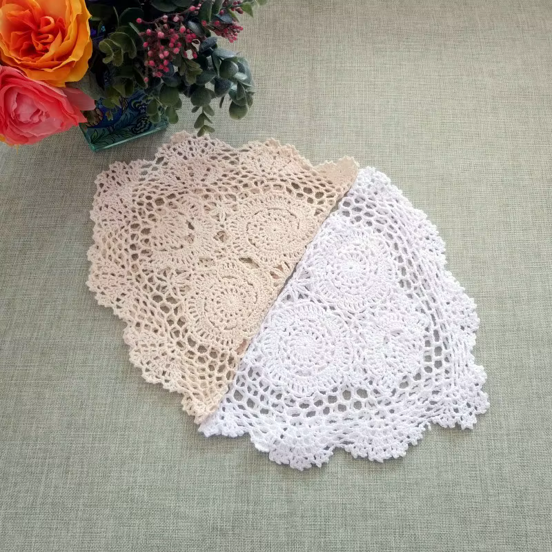 Tapis de Table ovale Vintage au Crochet, 30x45cm, napperon Chic et Shabby, décor d'événement de mari