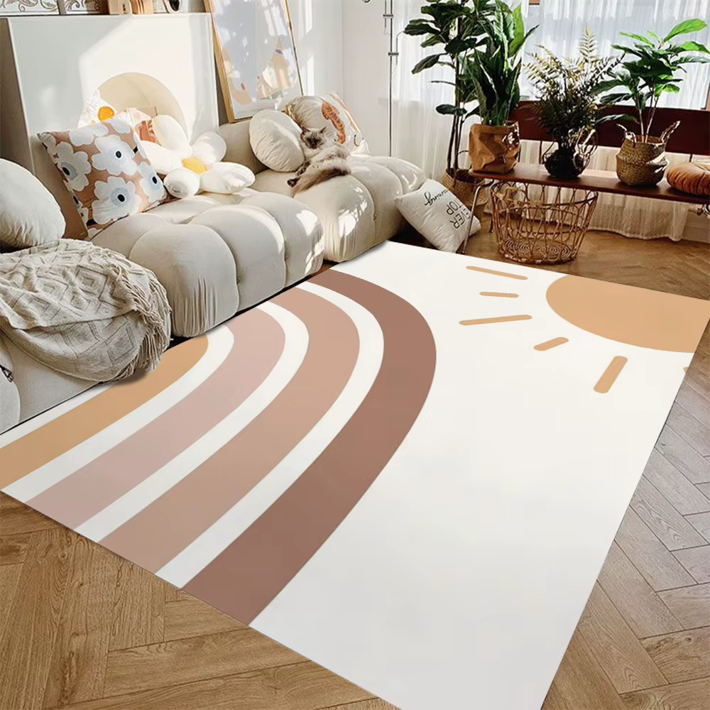 Tapis à motif arc-en-ciel Kawaii pour chambre, tapis décoratif mignon pour la maison, paillasson ant