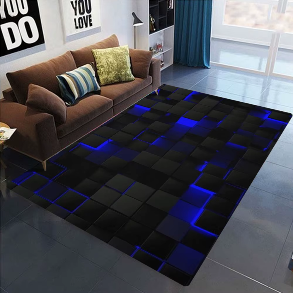 Tapis artistique à motif géométrique néon, doux et antidérapant, coloré, Style rétro, avec différent