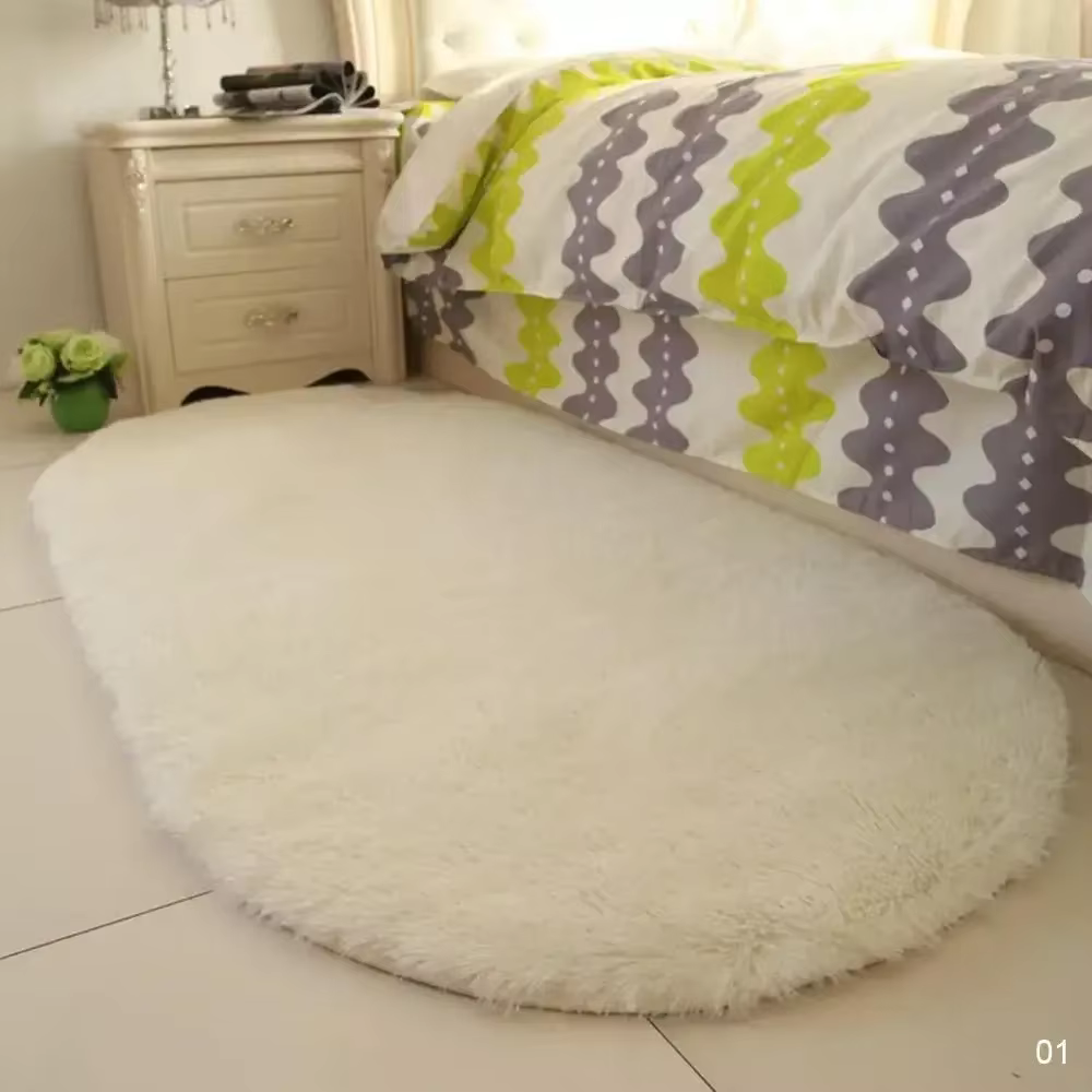 Tapis ovale moelleux pour Salon, décoration de maison, chambre à coucher, chambre d'enfant, tapis de