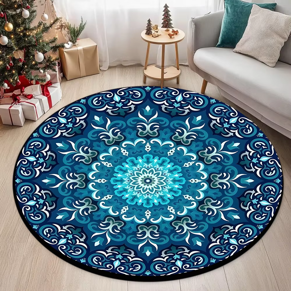 Tapis imprimé circulaire de Style ethnique bohème Vintage, petits tapis pour salon, salle de bain, c
