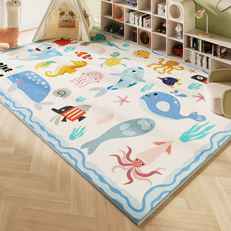 VIKAMA rystal Pile tapis chambre chambre dessin animé carte du monde sous-marin monde espace tapis l