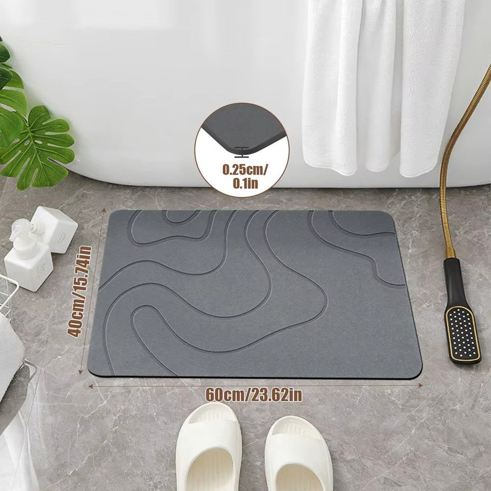 Tapis de bain en pierre de Diatomite d'intérieur, doux, Absorption d'eau, séchage rapide, tapis de d