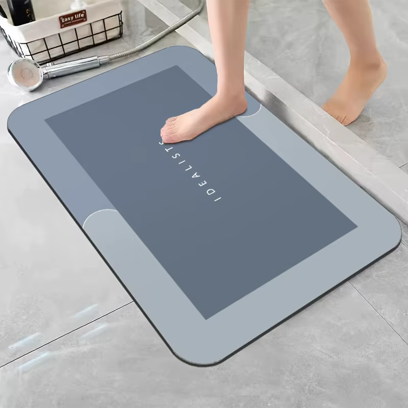 Tapis de bain terre de diatomées, Super absorbant, antidérapant, séchage rapide, doux, pour salle de