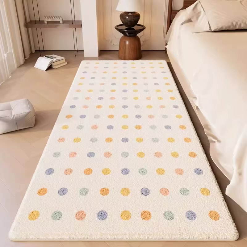 Tapis de salon et de chambre à coucher antidérapants, doux et confortables, tapis de sol noir et bla