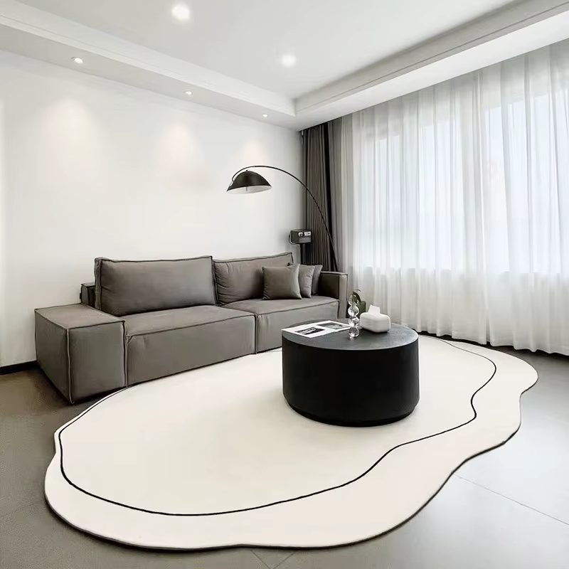 Tapis de sol en poly pour la décoration de la maison, tapis de salon, document solide, doux, non ald