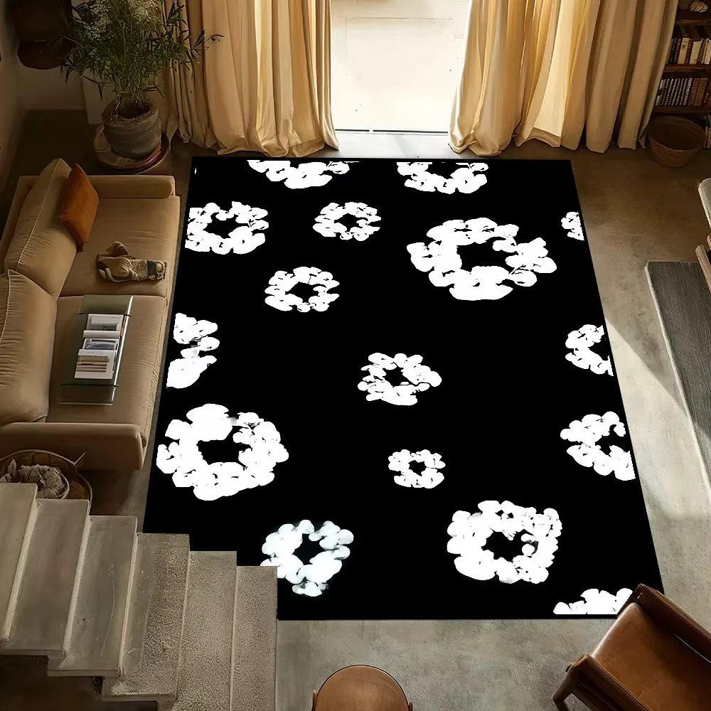 Tapis inspiré en forme de larme pour salon, décor de chambre d'adolescent, canapé de chevet, zone do