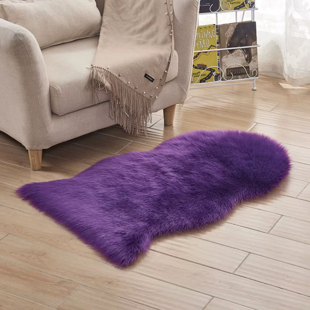 Nouveau tapis Imitation laine cheveux longs antidérapant Protection de sol tapis de chambre tapis en