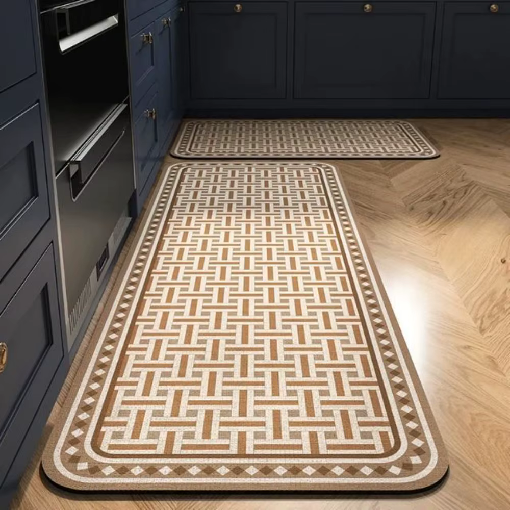 Les tapis de sol en velours cristal de cuisine américaine IKAMA sont absorbant l'eau, antidérapant,