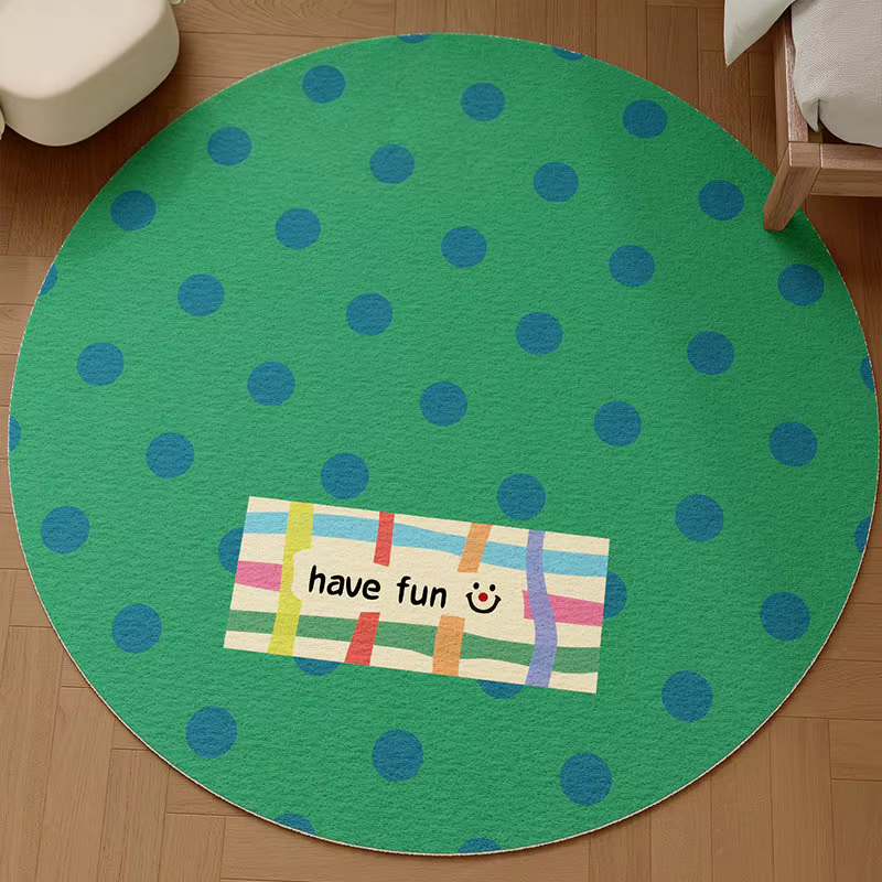 Tapis de chevet rétro à pois en velours Dralon, tapis de sol doux et chaud pour chambre à coucher, l