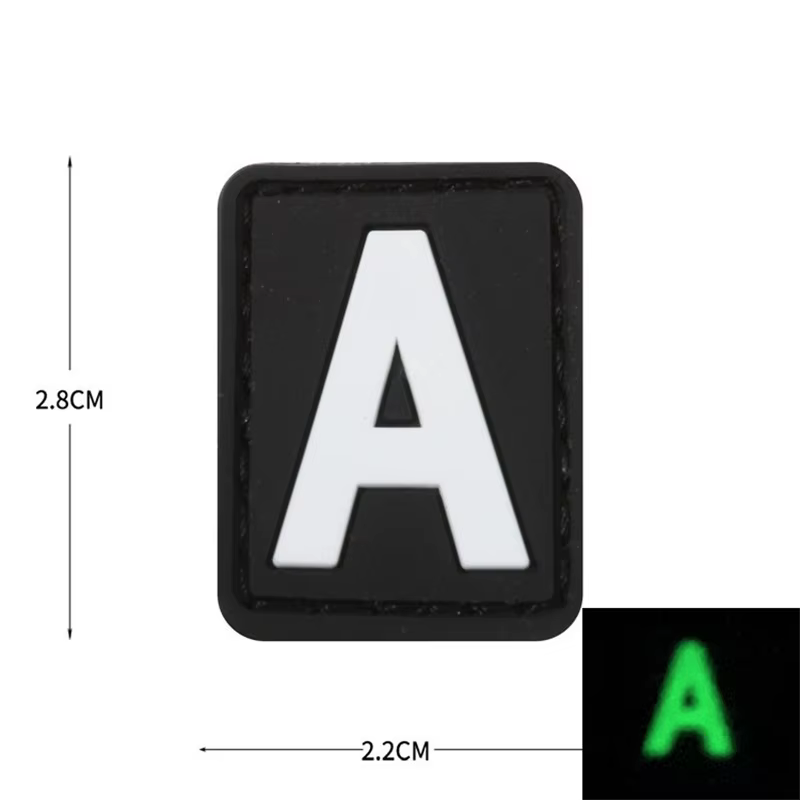 Patchs de chiffres de l'alphabet en PVC qui brillent dans la nuit, 26 lettres et 10 chiffres avec su