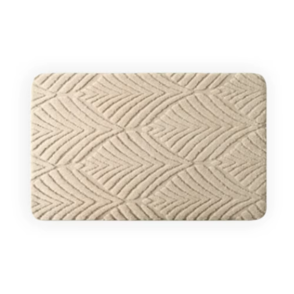 Tapis de salle de bain en jacquard absorbant confortable, tapis de bain épais lavable, tapis de sol