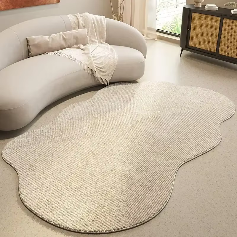 Tapis de salon irrégulier, grande surface, minimaliste, pour chambre à coucher, chevet, peluche, rés