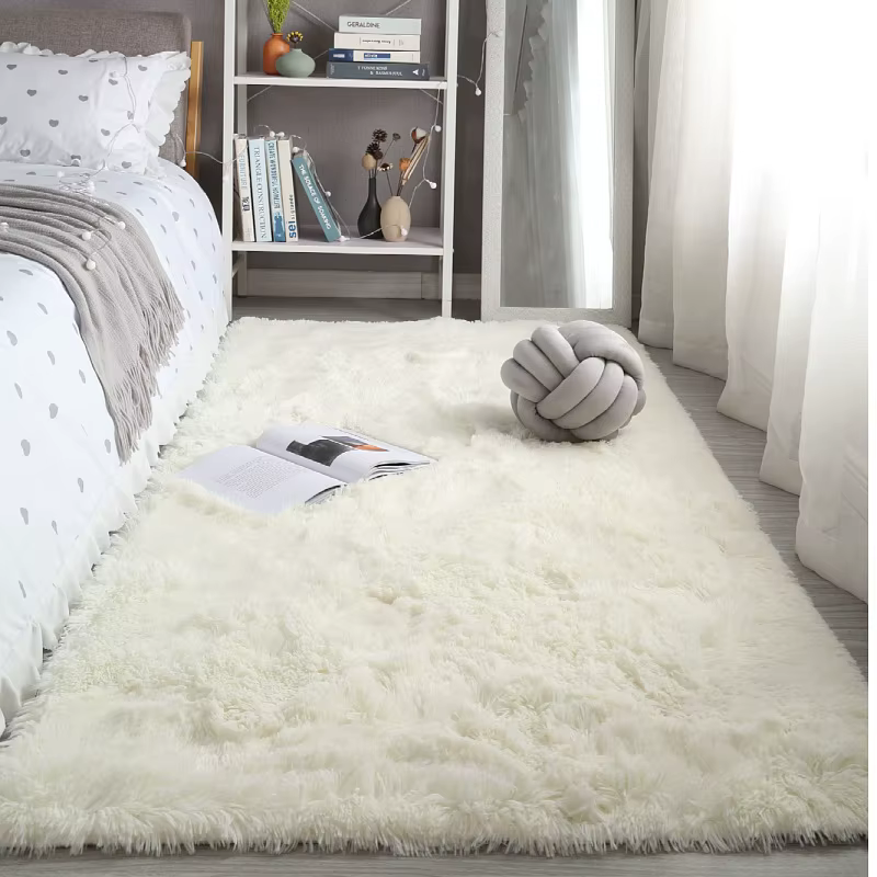 Tapis lavable à poils longs pour salon, table basse, tapis moelleux grand format 160x230, tapis épai