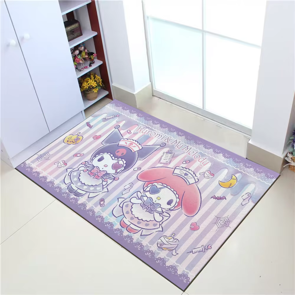 Kuromi My Melody Polymères Tapis de salon, Paillassons d'entrée, Welcome Home, Kawaii Lea, Paillasso