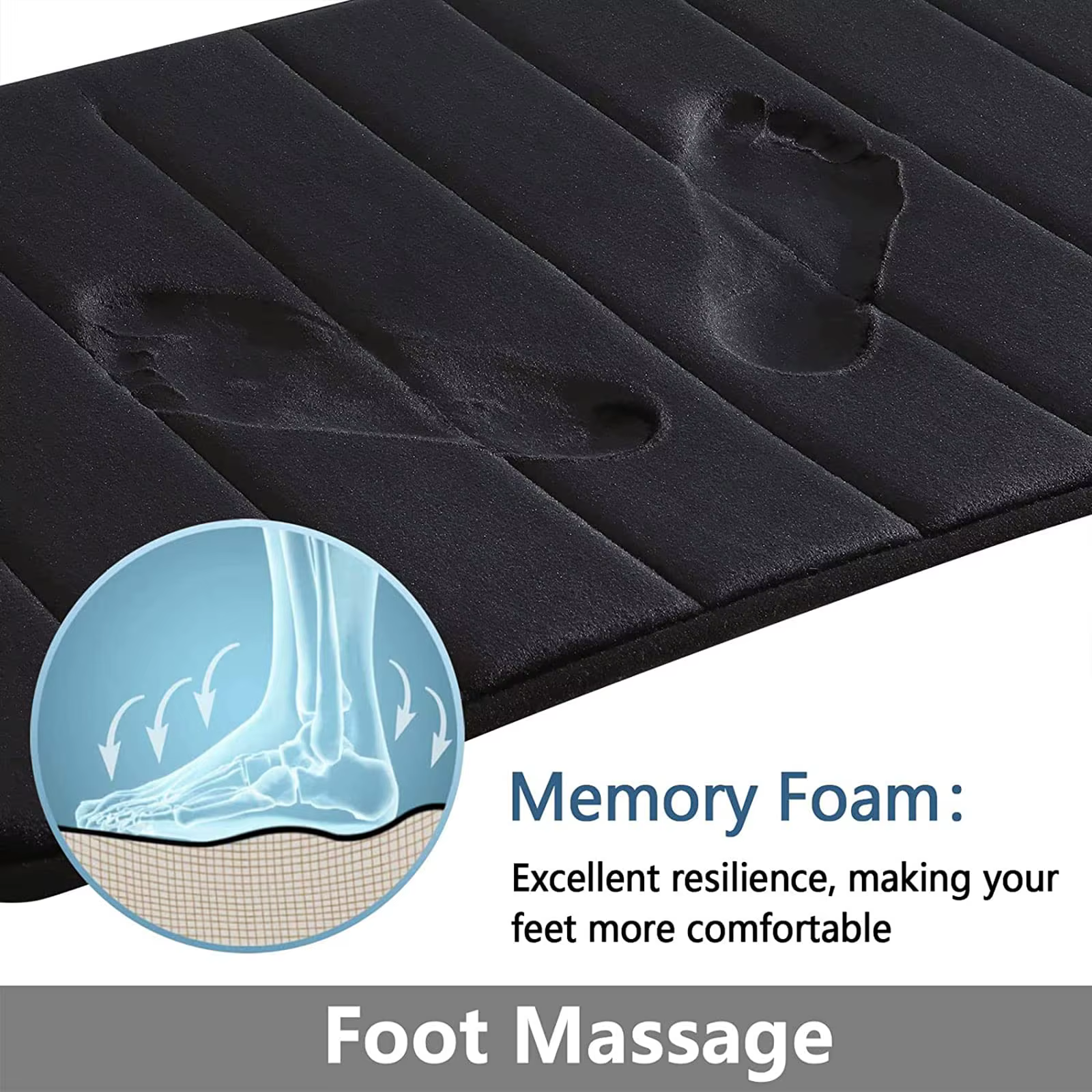 Ensemble de tapis de salle de bain en mousse à mémoire de forme, antidérapant, Extra doux, absorbant