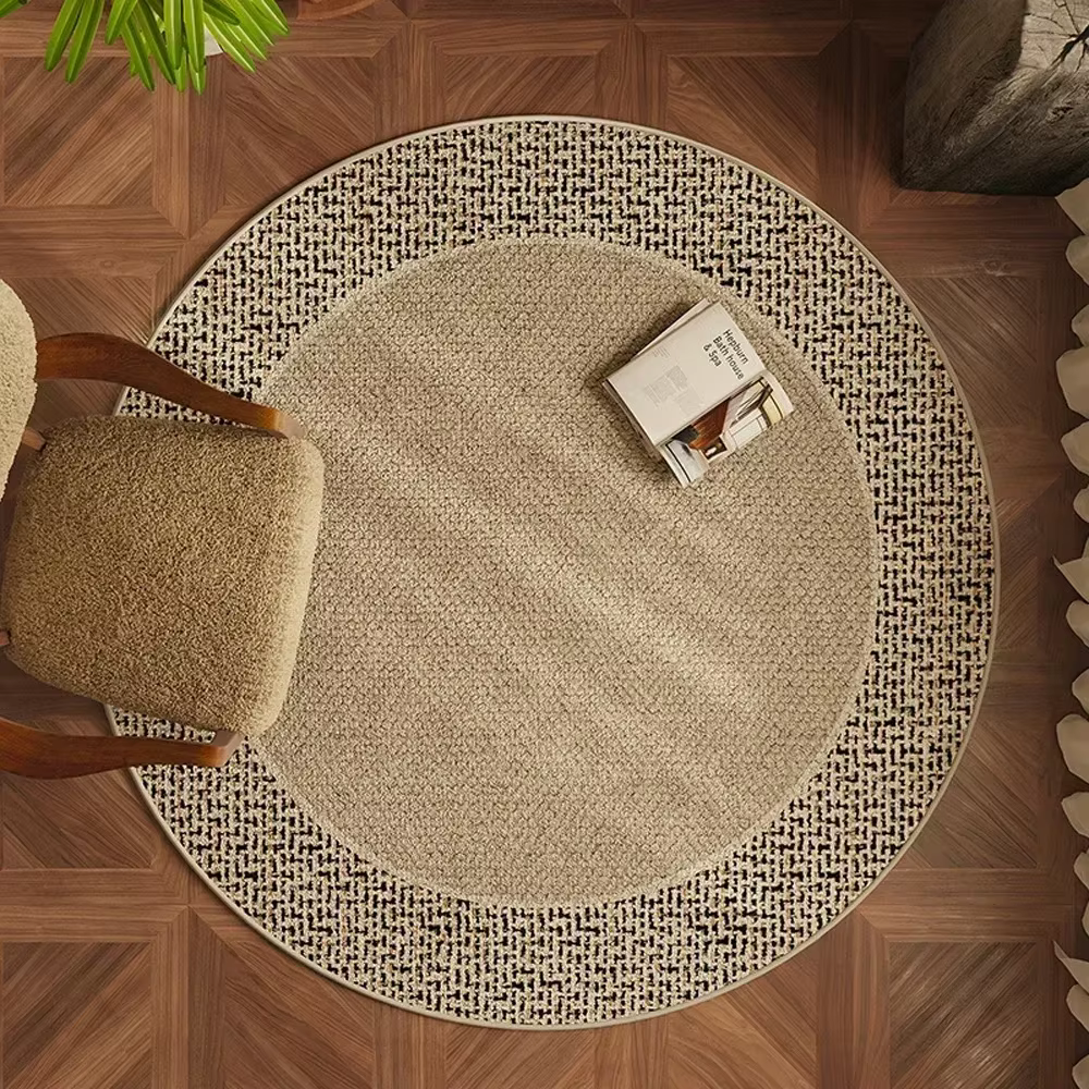 VIKAMA boucle Pile luxe cercle velours chaise ronde tapis chambre tapis imperméable silencieux salon