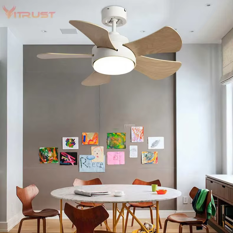 Plafonnier LED avec ventilateur intégré et télécommande, design dessin animé, luminaire décoratif de
