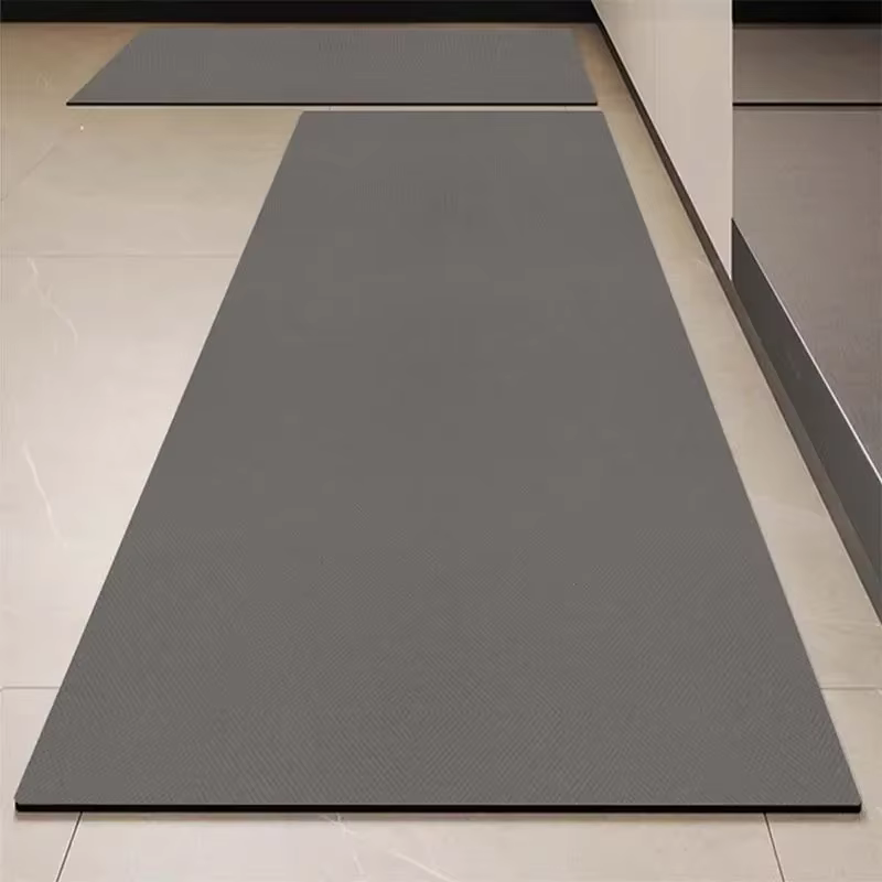 Tapis De sol De cuisine tapis noir décoration De la maison imperméable à l'huile en cuir tapis antid