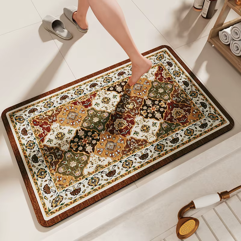 Boho Classical HORunner lea-Lavable en Velours Doux, Antidérapant, Lavable en Machine, pour Lavabo,