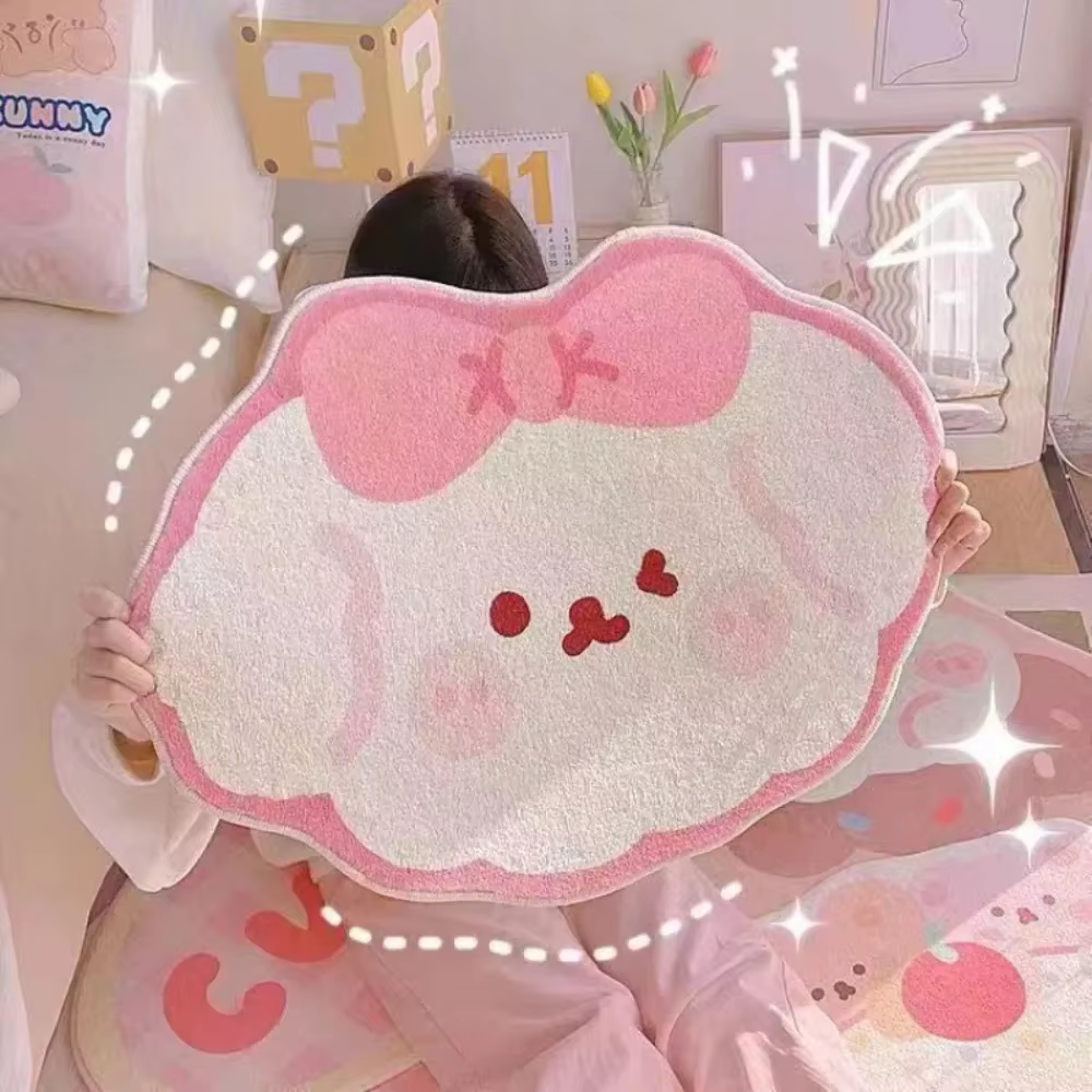 Tapis en Imitation cachemire de dessin animé, couverture de lit absorbante et antidérapante, tapis d