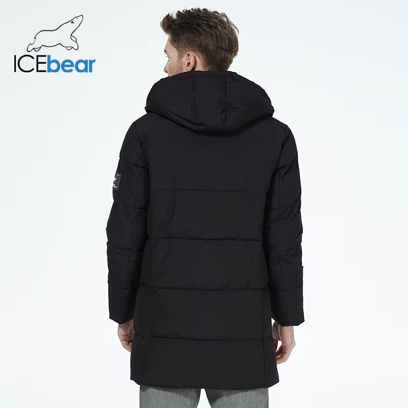 ICEbear 2023 vestes d'hiver pour hommes manteau en coton décontracté mi-long parka bouffante MWD3061