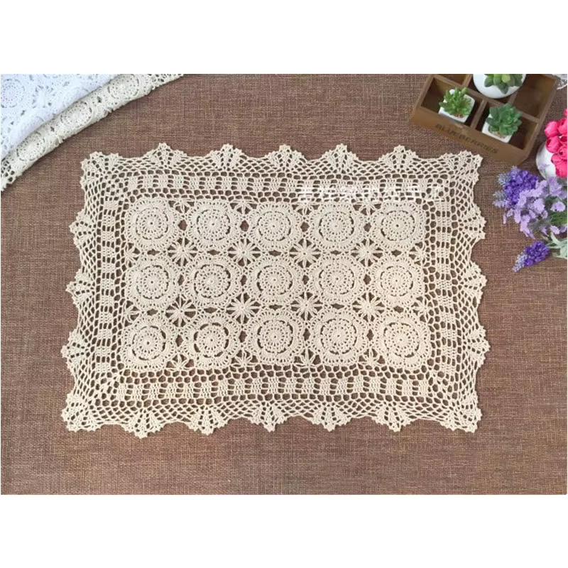 Tapis de Table ovale Vintage au Crochet, 30x45cm, napperon Chic et Shabby, décor d'événement de mari