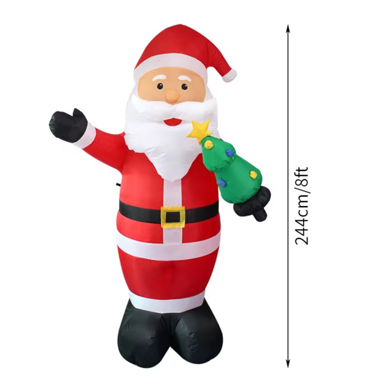 Noël gonflable du père noël gonflable de 8 pieds avec des lumières menées pour des décorations de va