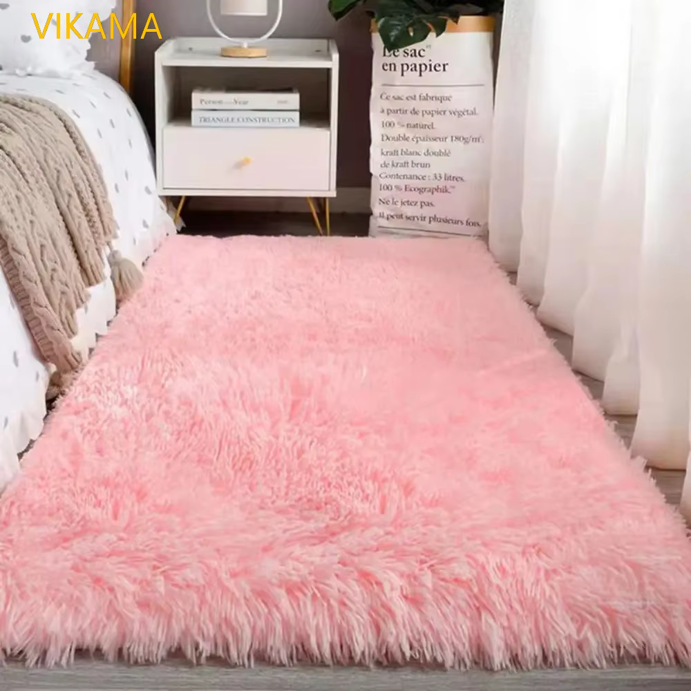 VIKmemorial-Tapis en peluche en laine simple pour chambre à coucher, couverture de lit de salon, doc