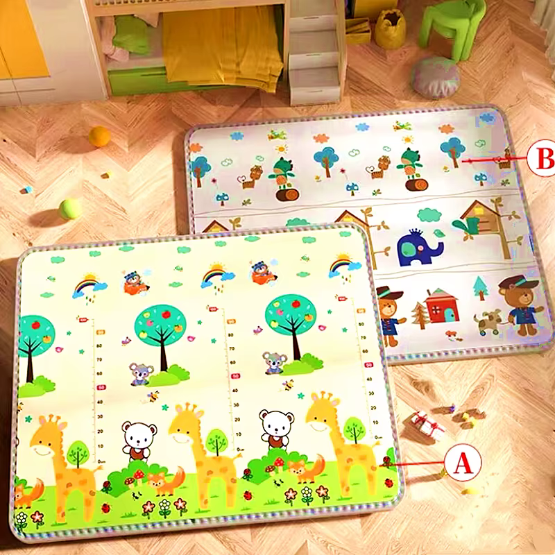 Tapis de jeu pour ramper 200x180/180x150/180x120cm, tapis de jeu épais pour la sécurité des enfants,