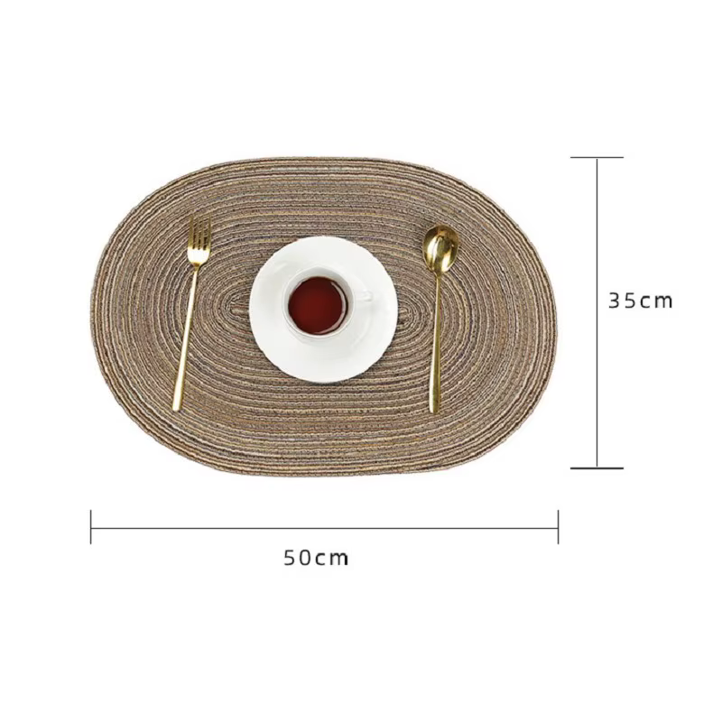1/4/6/10 pièces tapis de Table ovales napperons tressés pour Tables à manger tapis de Table surdimen