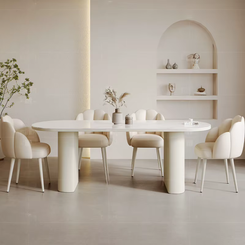 Chaises De luxe blanches Table cuisine moderne Unique Restaurant italien Table à manger ensemble Cen
