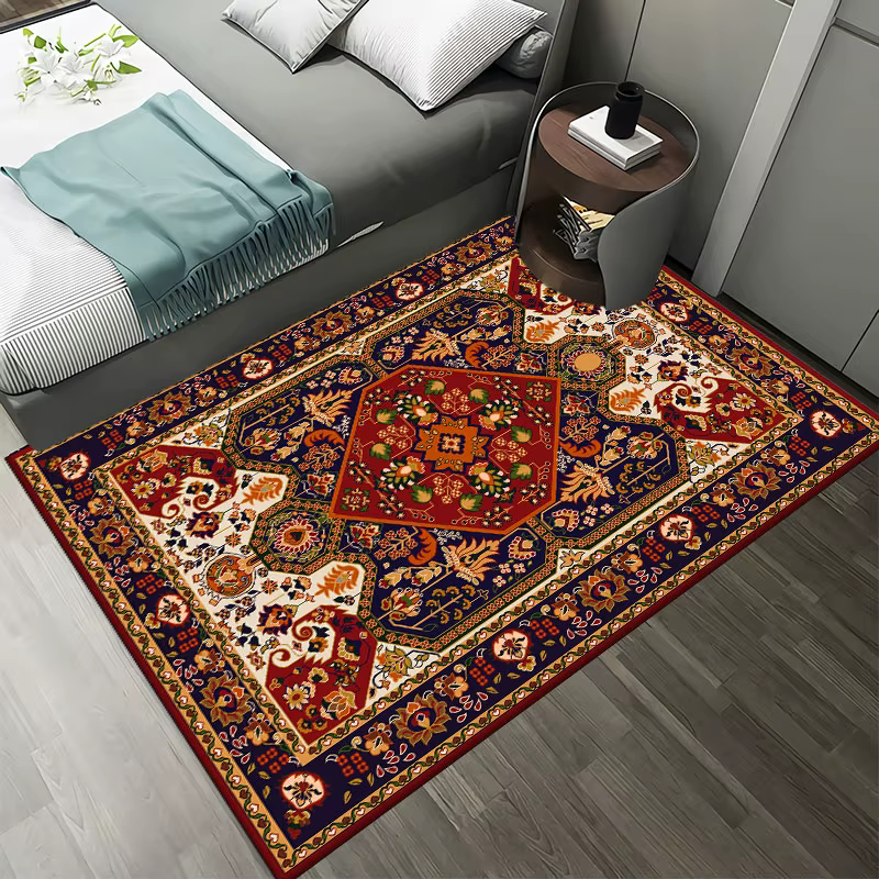 Tapis persan rétro pour salon et chambre à coucher, antidérapant, décoratif, style marocain