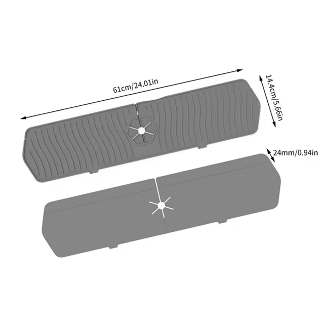 Tapis de protection long en silicone pour robinet d'évier, anti-éclaboussures, absorbant, pour compt