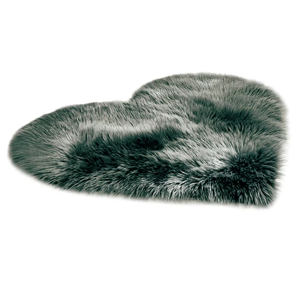 Tapis coeur doux en forme de laine Imitation peau de mouton tapis fausse fourrure antidérapant chamb