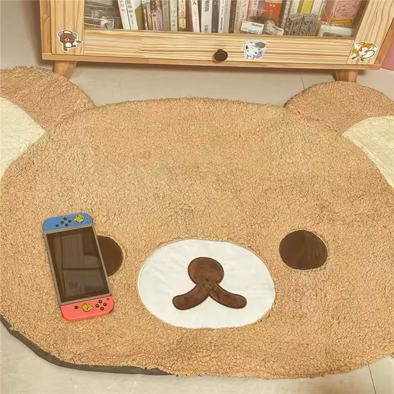 Dessin animé Rilakkumas tapis en peluche Kawaii Korilakkuma ours tapis de sol doux chambre chaise ch