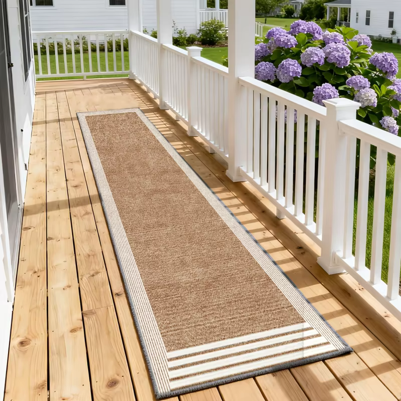 VIKAMA Tapis d'extérieur minimaliste antidérapant facile à nettoyer, tapis long pour terrasse, coulo