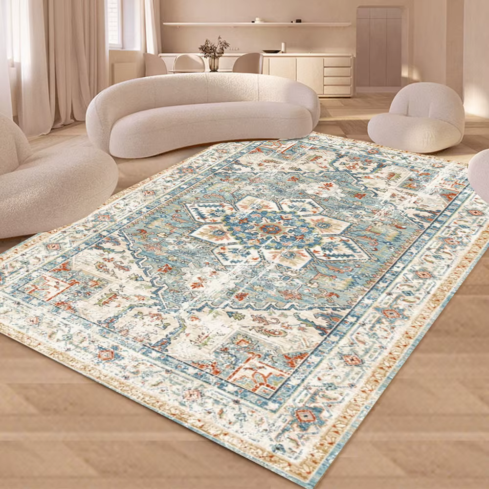 Grand tapis de zone Boho Vintage, doux, lavable en Machine, antidérapant, pour cuisine, salon, chamb