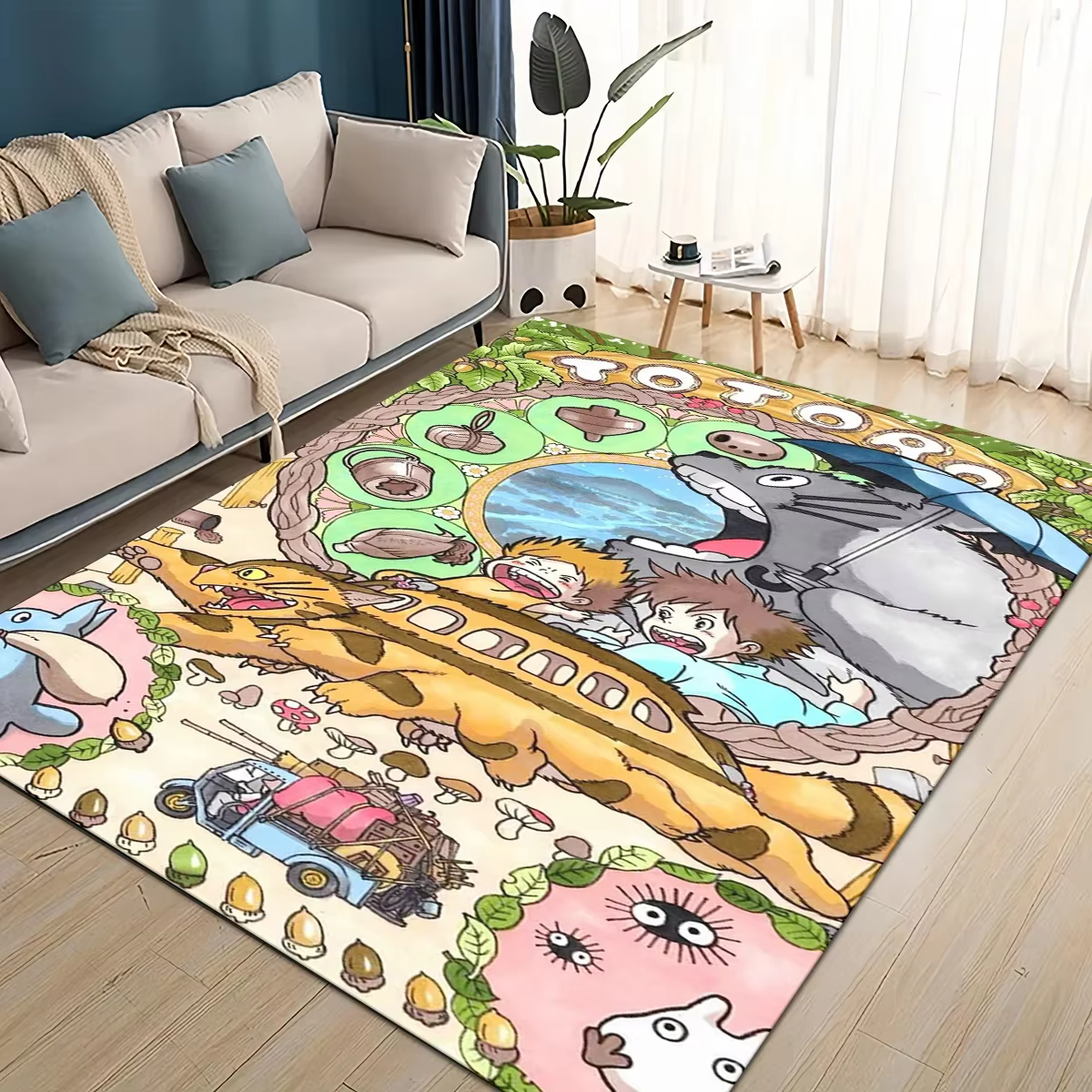 Tapis de sol 3D T-Totoros, tapis de dessin animé pour salon, chambre d'enfant, canapé, paillasson dé