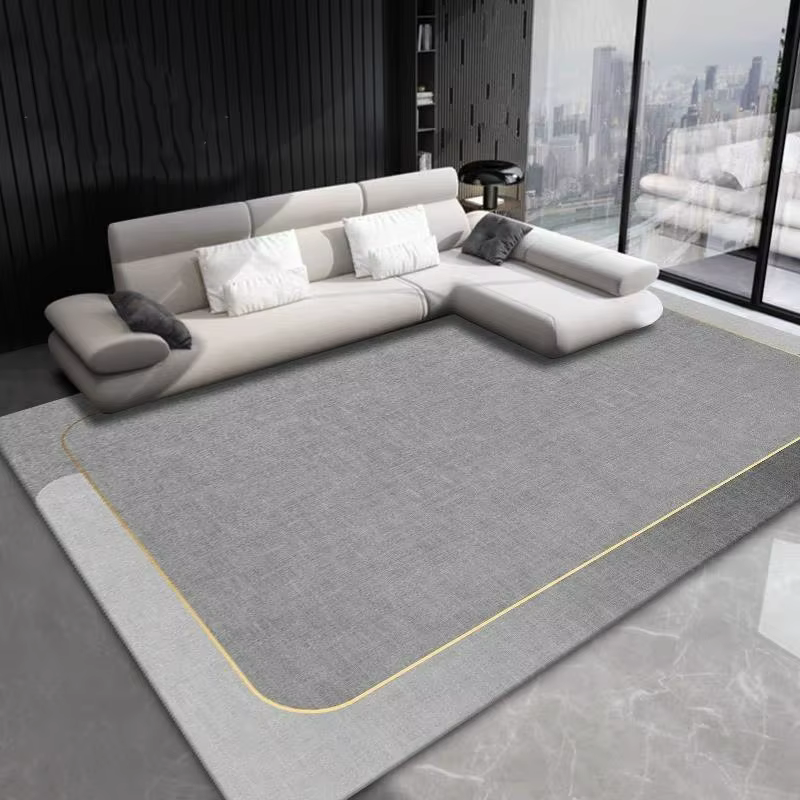 Tapis d'art abstrait jaune pour salon, grande taille, chambre à coucher, chevet, doux, décoration de