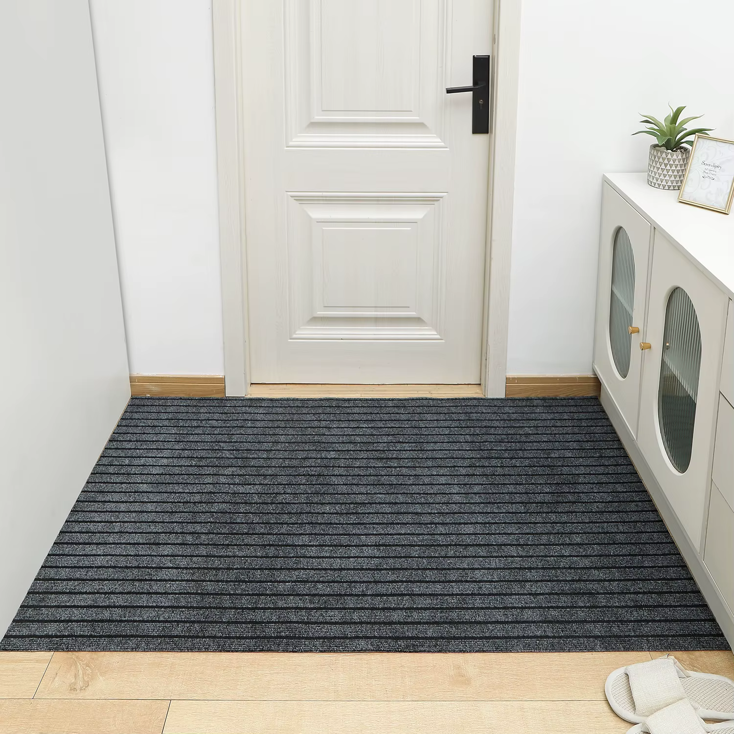 VIKAMA – tapis de sol pour porte d'entrée, rayé, antidérapant, résistant à l'usure, absorbant l'eau,