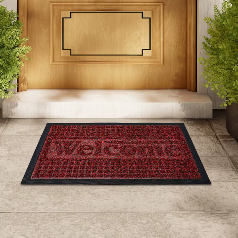 Tapis d'entrée antidérapant robuste - Anti-salissure, tapis de porte en caoutchouc, inodore, fond ép