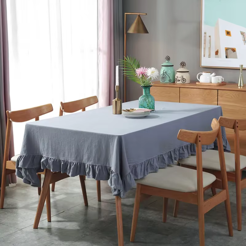 Nappe de Table 100% coton lavable, pour fête de mariage, salle à manger, décoration de Banquet, couv