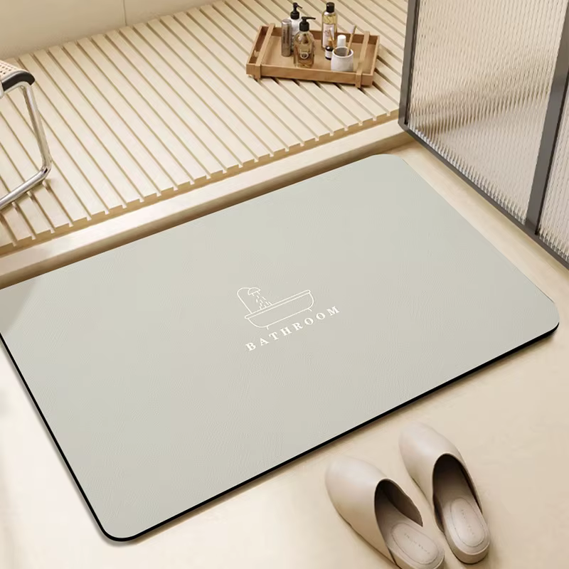 Tapis absorbant l'eau pour salle de bain VIKAMA, couleur unie simple, facile à nettoyer, parfait pou