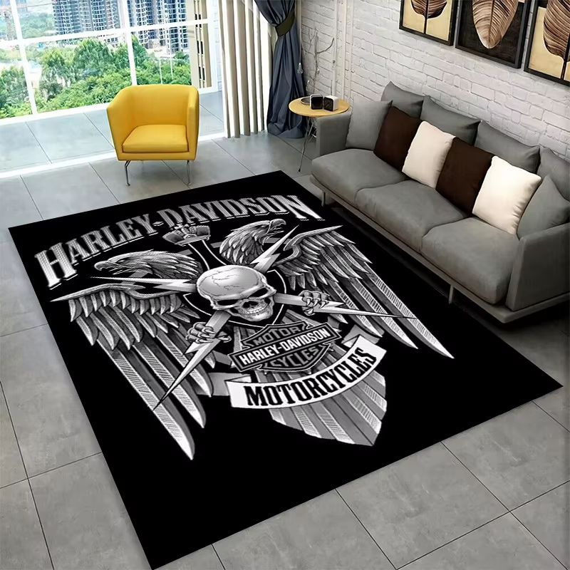 Tapis antidérapant rétro H-Harleys Racing Moto pour salon, chambre à coucher, salle de jeux, tapis d